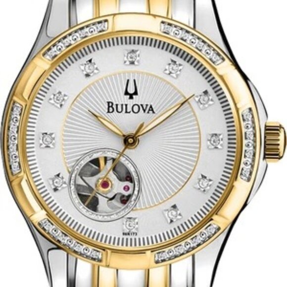 Bulova Women's Classic Automatic Gold Silver Stainless Steel Watch 36MM 98R173 - Picture 1 of 2